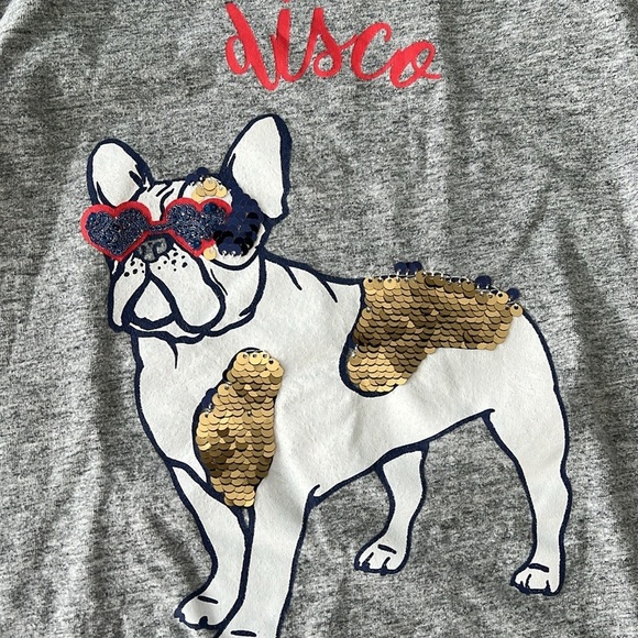 Mini Boden disco dog flip sequin long sleeve tee - Picture 2 of 5